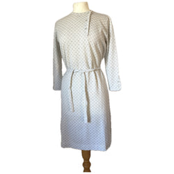 Silver and white lurex vintage 1960s belted sweater dress