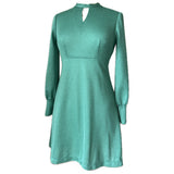 Mini-robe décolleté trou de serrure vintage vert jade des années 1960