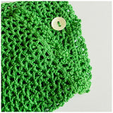 Green crochet knit vintage gloves