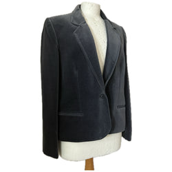 Stormy grey cotton velvet unworn vintage blazer
