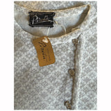 Silver and white lurex vintage 1960s belted sweater dress