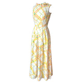 Citrus check vintage 1960s palazzo pant suit