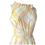 Citrus check vintage 1960s palazzo pant suit