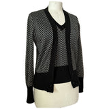 Zigzag silver lurex 1970s twinset tank top and cardigan