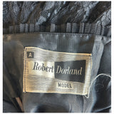 Dramatique vintage des années 1950 Robert Dorland perlé dentelle noire et robe de bal sans bretelles en filet 