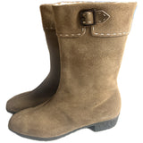 Sand suede vintage calf length Clarks 1960s fleece lined boots