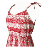Tie shoulder vintage early 1970s red and white floral cotton St Michael sundress