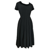 Black velvet trim vintage 1950s cocktail dress