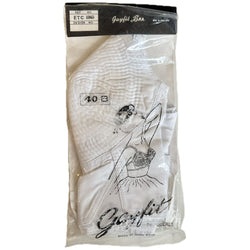 Unworn vintage 1950s white cotton longline bullet bra size 40B