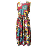1980s vintage abstract animal print summer dress