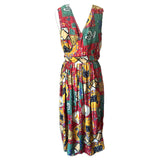 1980s vintage abstract animal print summer dress