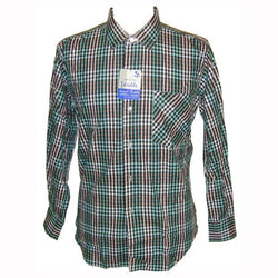 Jade green, black and white gingham checked unworn mod mens cotton shirt 15.5