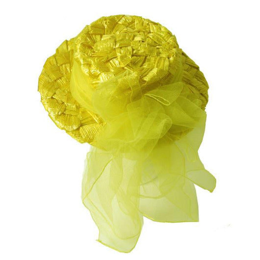 Plastic raffia 1960s lemon yellow hat - Vintage Clothing, Vintage Stock, Vintage Dresses, Vintage Shoes UK