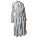 Sparkling silver lurex pleated vintage 1970s party dress
