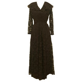 Jean Allen chocolate brown late 1970s evening dress - Vintage Clothing, Vintage Stock, Vintage Dresses, Vintage Shoes UK