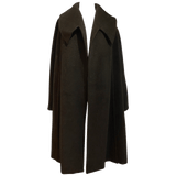 Manteau d’hiver chic en laine noire vintage des années 1950 avec col de déclaration