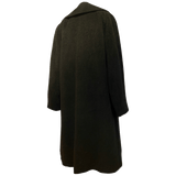 Chic black wool vintage 1950s winter coat with statement collar