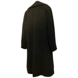 Manteau d’hiver chic en laine noire vintage des années 1950 avec col de déclaration