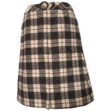 Unworn vintage 1960s tartan check wool St Michael circle buckle skirt
