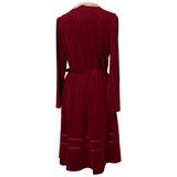 Claret velour unworn vintage 1980s St Michael belted dress