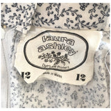 Laura Ashley vintage début des années 1970 noir et blanc coton volant garniture prairie maxi jupe