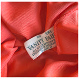 Ensemble pegnoir de chemise de nuit Vanity Fair en nylon rose corail du début des années 1960