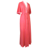 Coral pink nylon early 1960s Vanity Fair nightgown pegnoir set
