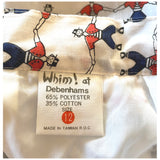 Jolly marin nouveauté imprimé jupe vintage des années 1970