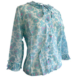 Unworn vintage mod 1960s floral St Michael blouse in original bag
