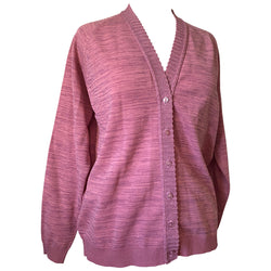 Space dye effect vintage pink tricel classic 1960s cardigan