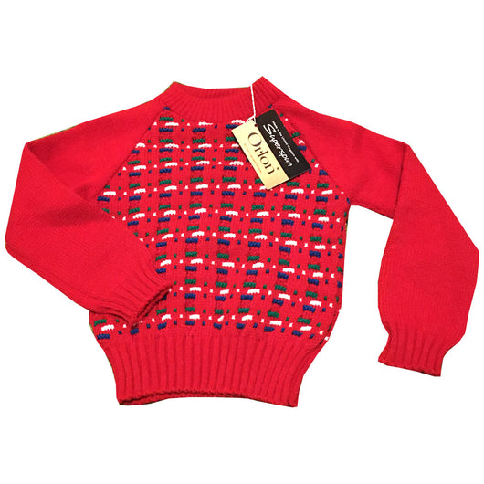 Soft red orlon vintage 1960s unworn babies jumper