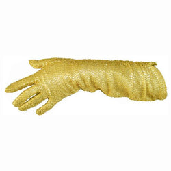 Gold shred lurex vintage 1950s ruched evening gloves size 7 - Vintage Clothing, Vintage Stock, Vintage Dresses, Vintage Shoes UK